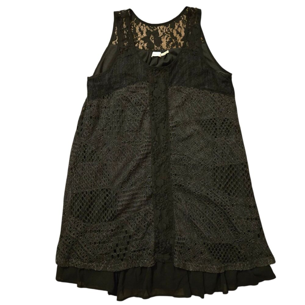 Blue Bird Large Dress Crochet Lace Black Whimsigoth Witchy Goblin Fairy Grunge